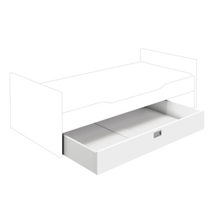 Bettschublade mit Rollen 3/4 Paidi weiß