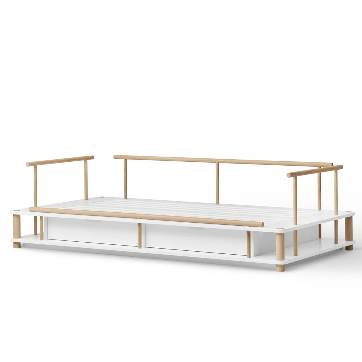 Bettsofa CAMP 90x180cm weiß/Eiche Oliver Furniture