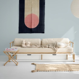 Bettsofa CAMP 90x180cm weiß/Eiche Oliver Furniture