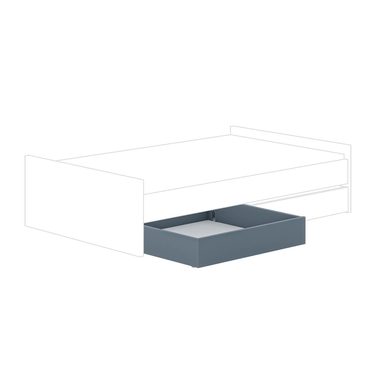 BETTSOMMER 1/2 in mattblau, mit Rollen (für Teppichboden) LITTLE FLO Paidi mattblau