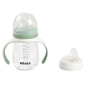 Biberón de aprendizaje antigoteo 2 in 1 210ml Beaba verde salvia