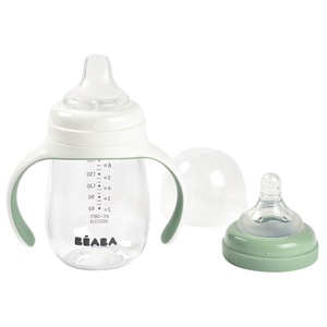 Biberón de aprendizaje antigoteo 2 in 1 210ml Beaba verde salvia