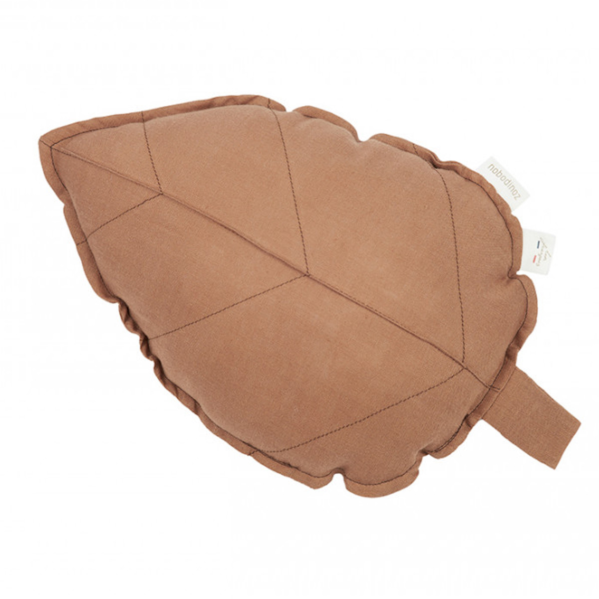 Blatt Kissen LIN FRANZÖSISCH Nobodinoz Noisette