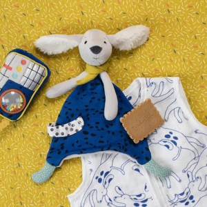 Blaue Pilou-Bettdecke von Puce & Pilou Moulin Roty