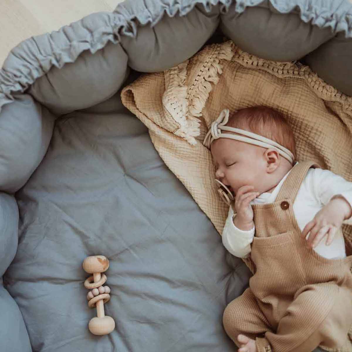 Bloom Dusty blue Organic Babymat