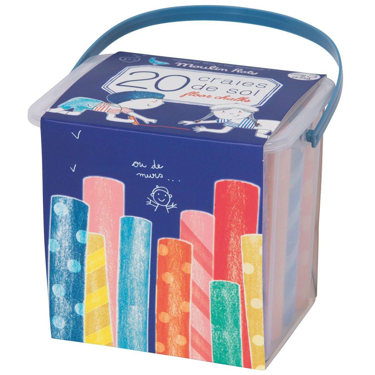 Boîte de 20 craies de sol Aujourd'hui c'est mercredi