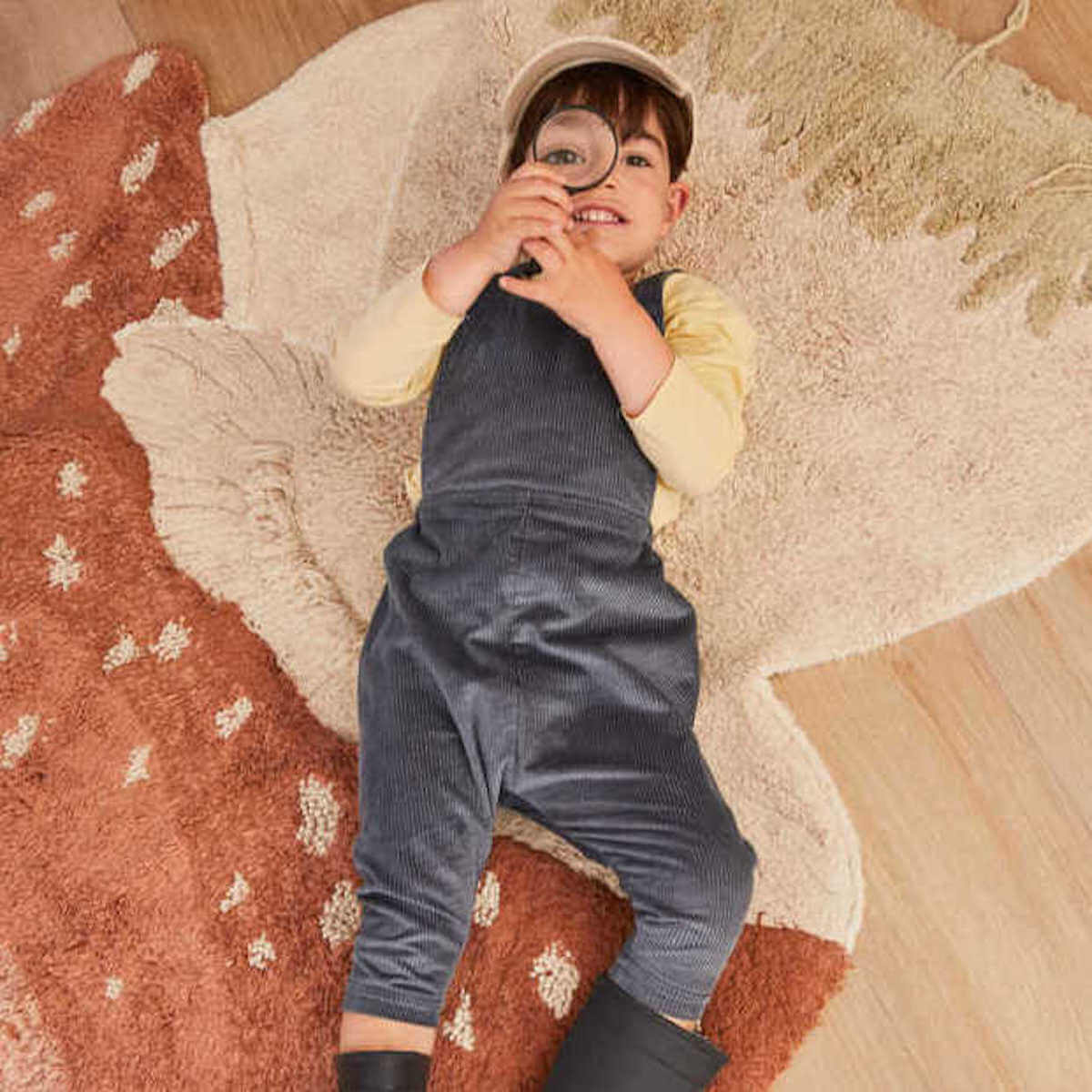 BOLETUS Lorena Canals Natural Olive Chestnut Ivory Teppich 120x120cm