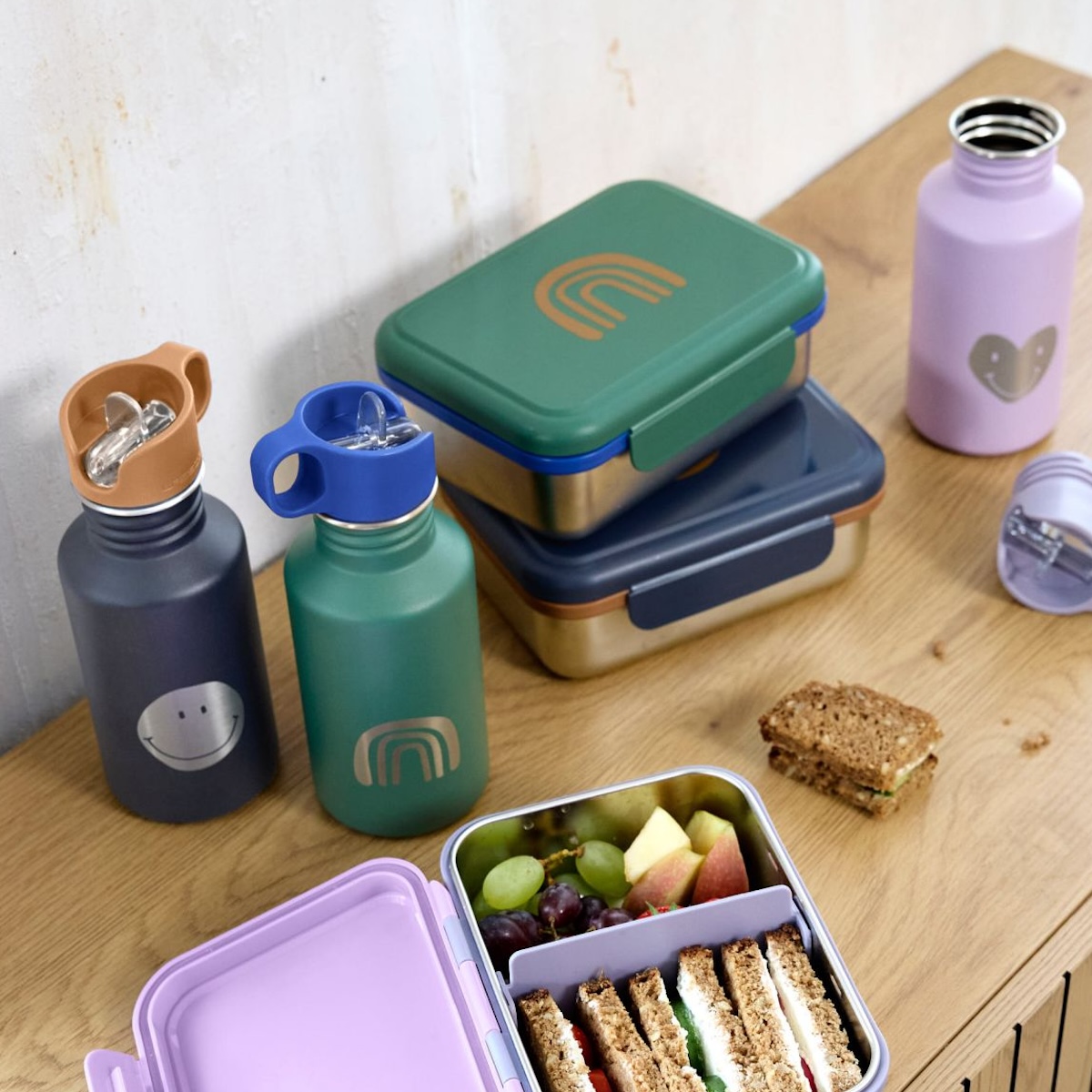 Bottle Stainless Steel Little Gang Rainbow green