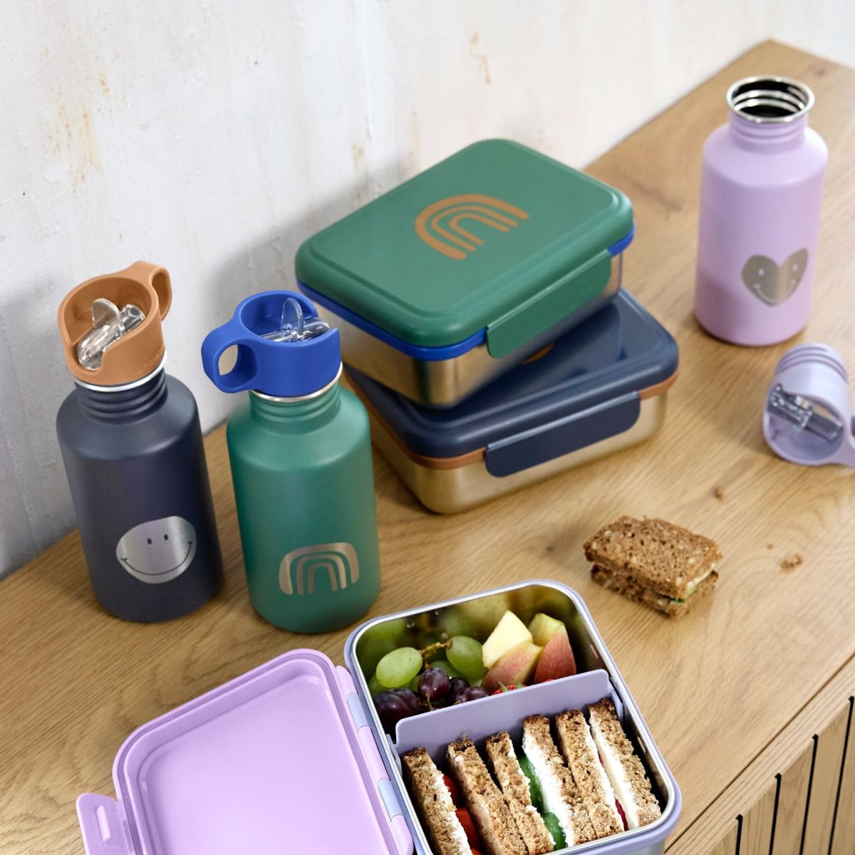 Bottle Stainless Steel Little Gang Smile navy