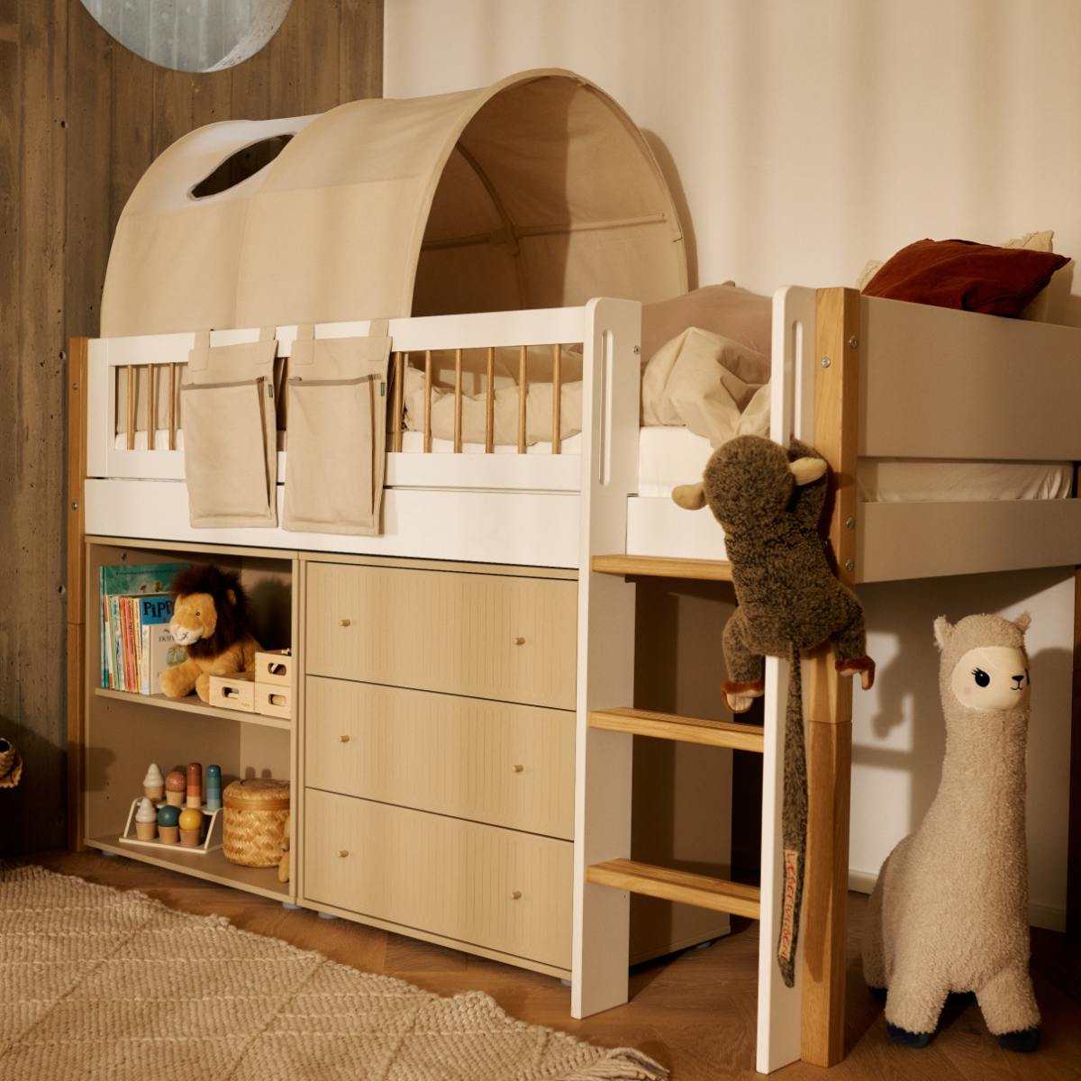 Bücherregal 1 Tablar SAGA Flexa Hafer hellgrau