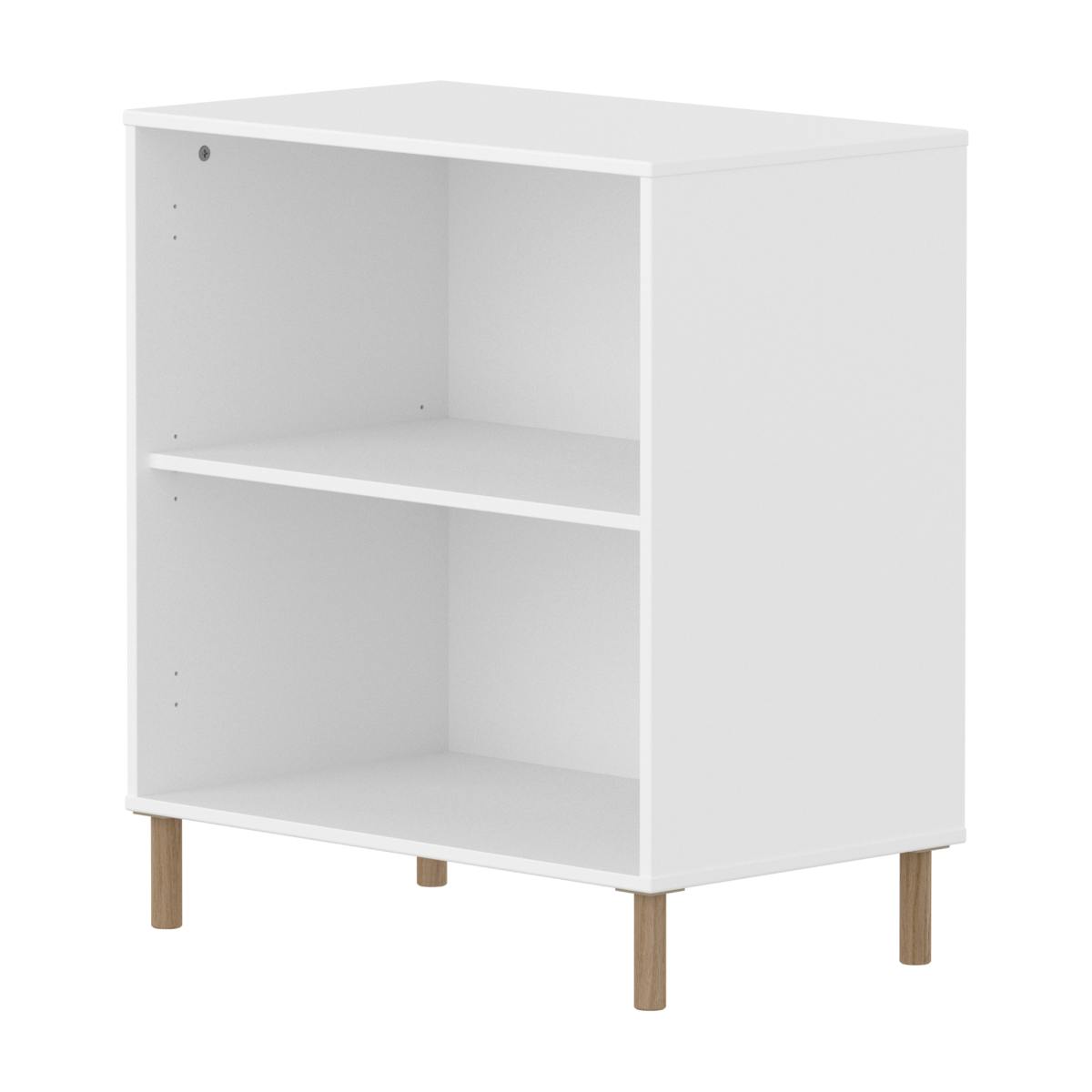 Bücherregal mit Fuß 1 Einlegeboden SAGA Flexa weiß Eiche