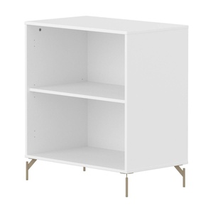 Bücherregal mit Fuß 1 Regalboden SAGA Flexa weiß oat