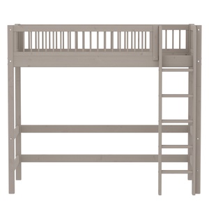 Cama alta clásica escalera recta madera de pino maciza espacio de almacenamiento/estación de trabajo en la parte inferior. FLEXA