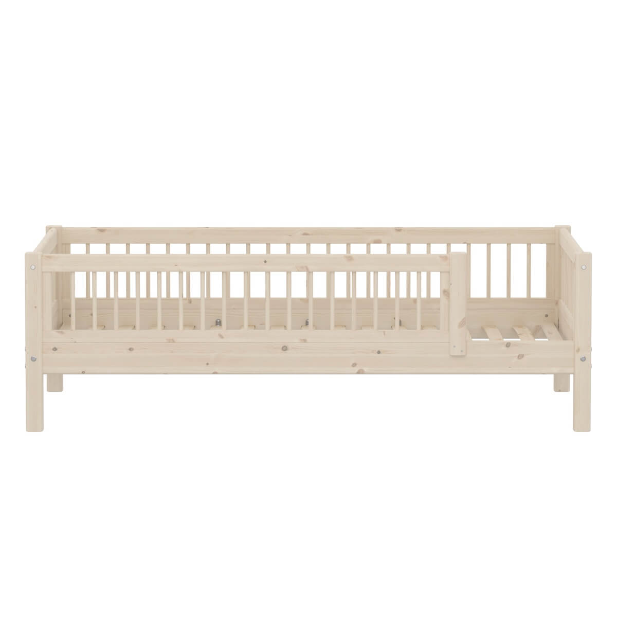 Cama CLASSIC madera maciza de pino barandillas de seguridad minimistas de estética escandinava FLEXA