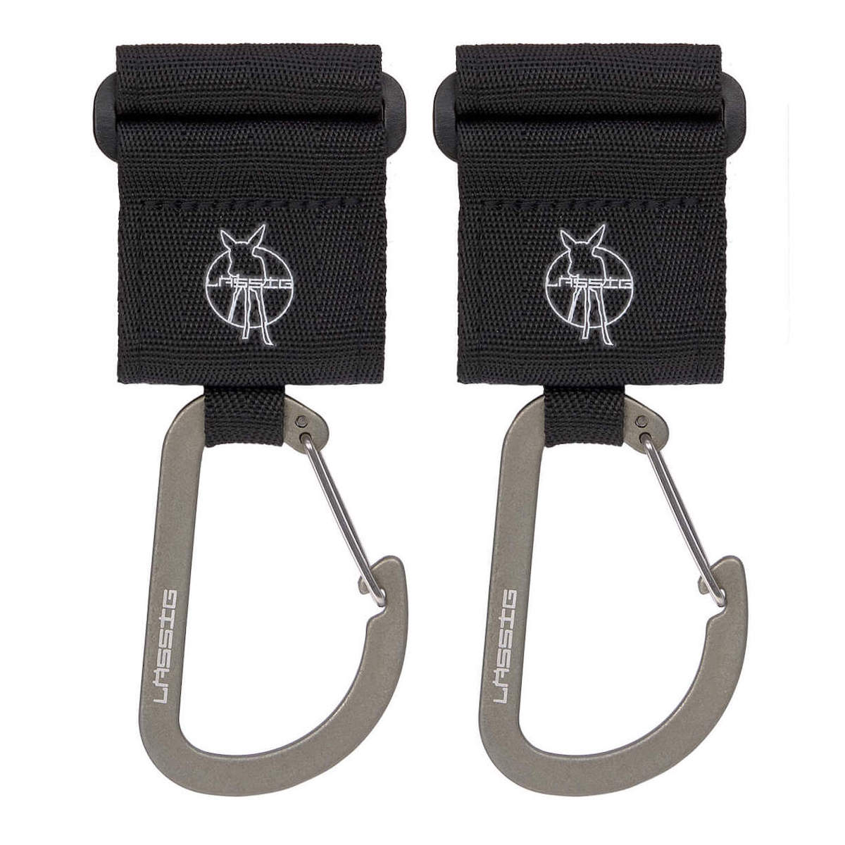 Casual Stroller Hooks with Carabiner 2 pack Laessig black