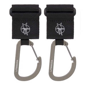 Casual Stroller Hooks with Carabiner 2 pack Laessig black