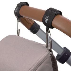Casual Stroller Hooks with Carabiner 2 pack Laessig black