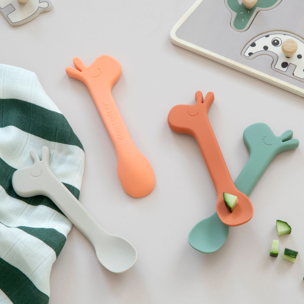 Cuchara de Silicona 2er-Pack Lalee Verde Done by Deer