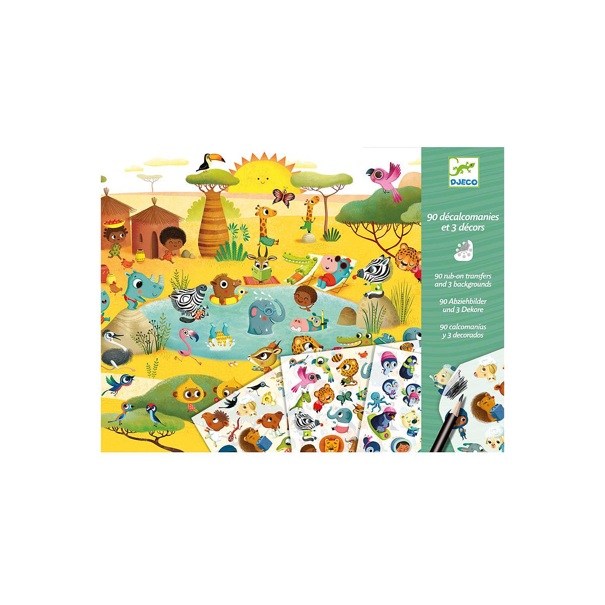 Décalcos SAVANE, DÉSERT ET PÔLE NORD Djeco