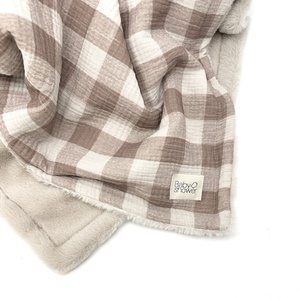 Decke POLAIRE LARGE Babyshower Vichykaramell