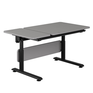 DIEGO GT Schreibtisch 130 x 70 cm, schiefergraue Tischplatte, schwarzer Rahmen DIEGO Schreibtische Paidi Schwarz / Weiß