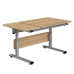 DIEGO GT Schreibtisch 130 x 70 cm, Tischplatte Eiche Nebraska NB, silberner Rahmen DIEGO Schreibtische Paidi Silber / Eiche Nebraska