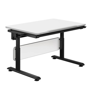 DIEGO Schreibtisch 105x70cm, kreideweiße Platte, schwarzer Rahmen DIEGO Schreibtische Paidi Schwarz Weiß