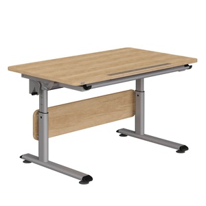 DIEGO Schreibtisch 120 x 70 cm, Tischplatte Eiche-Nebraska-NB, silberner Rahmen DIEGO Schreibtische Paidi Silber / Eiche Nebraska