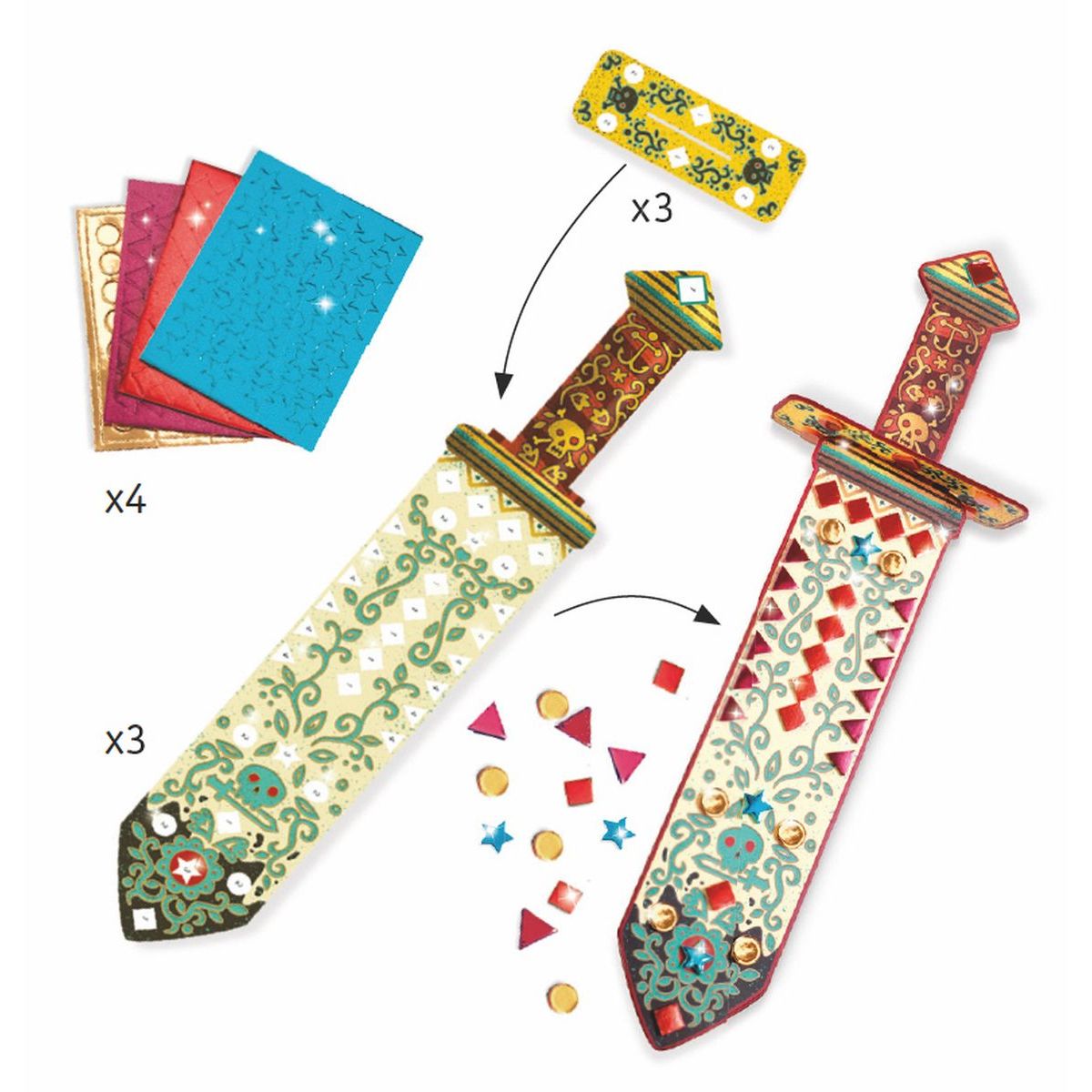 DIY Mosaik Piratenschwerter Djeco