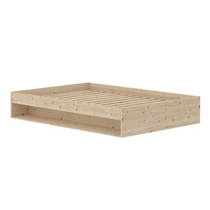 Doppelbett mit Regal 120x200cm GROW Flexa pine