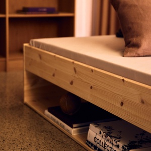 Doppelbett mit Regal 140x200cm GROW Flexa pine