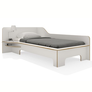 Einzelbett 90x200cm linke Ausführung PLANE Müller Small Living weiß-Birkenkante