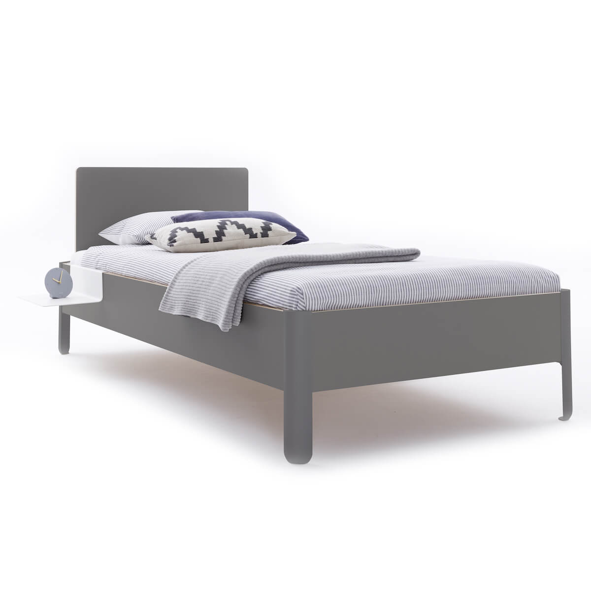 Einzelbett mit Kopfteil 120x200cm NAIT Müller Small Living Anthrazitgrau