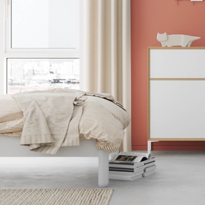 Einzelbett mit Kopfteil 120x200cm NAIT Müller Small Living Apricotbraun