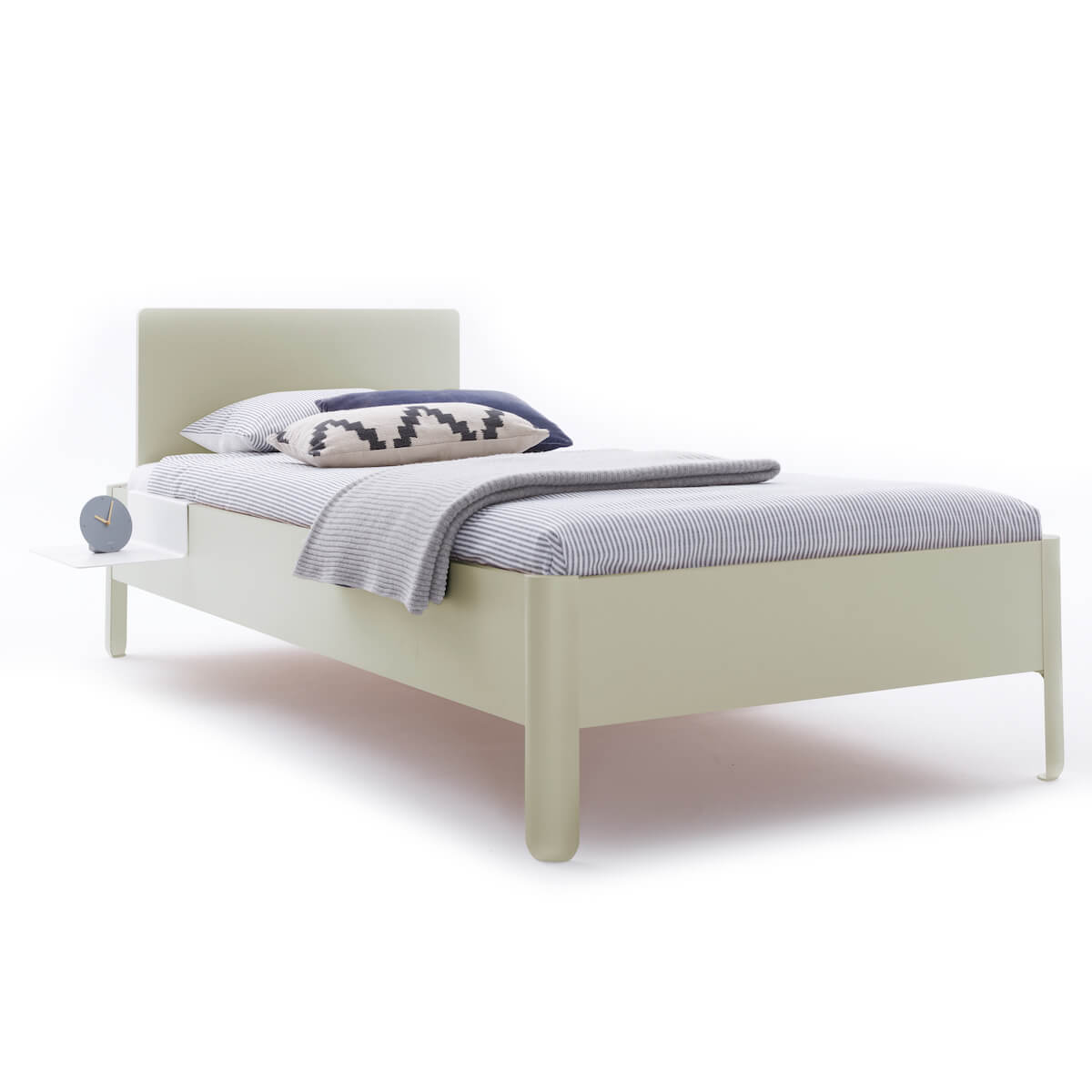 Einzelbett mit Kopfteil 120x200cm NAIT Müller Small Living Kieselgrau