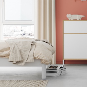 Einzelbett mit Kopfteil 120x200cm NAIT Müller Small Living Reinweiß