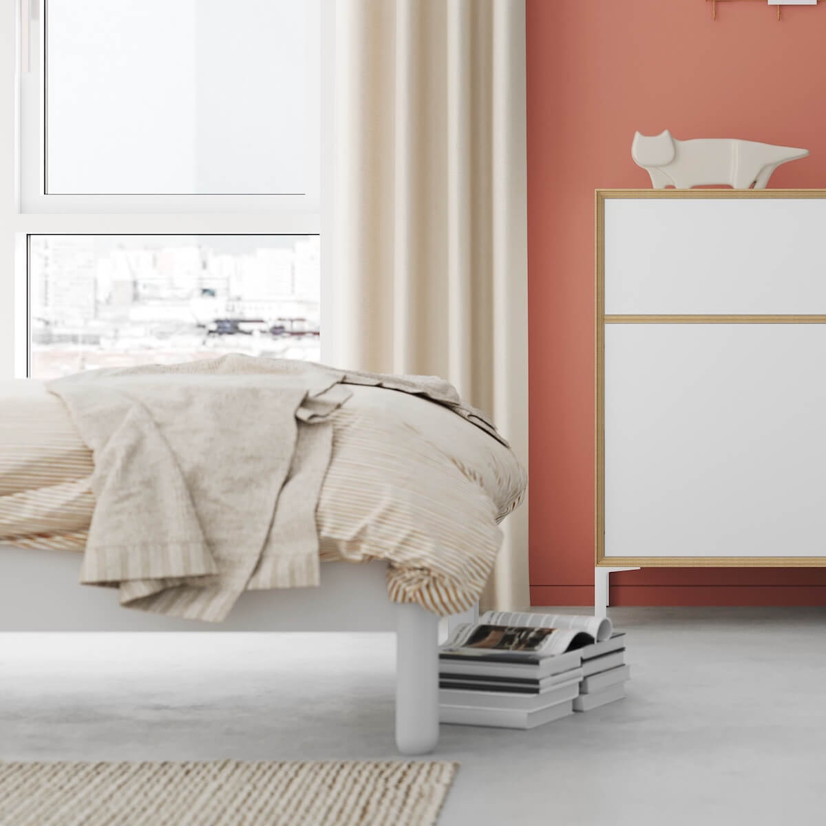 Einzelbett mit Kopfteil 120x200cm NAIT Müller Small Living Sattblau