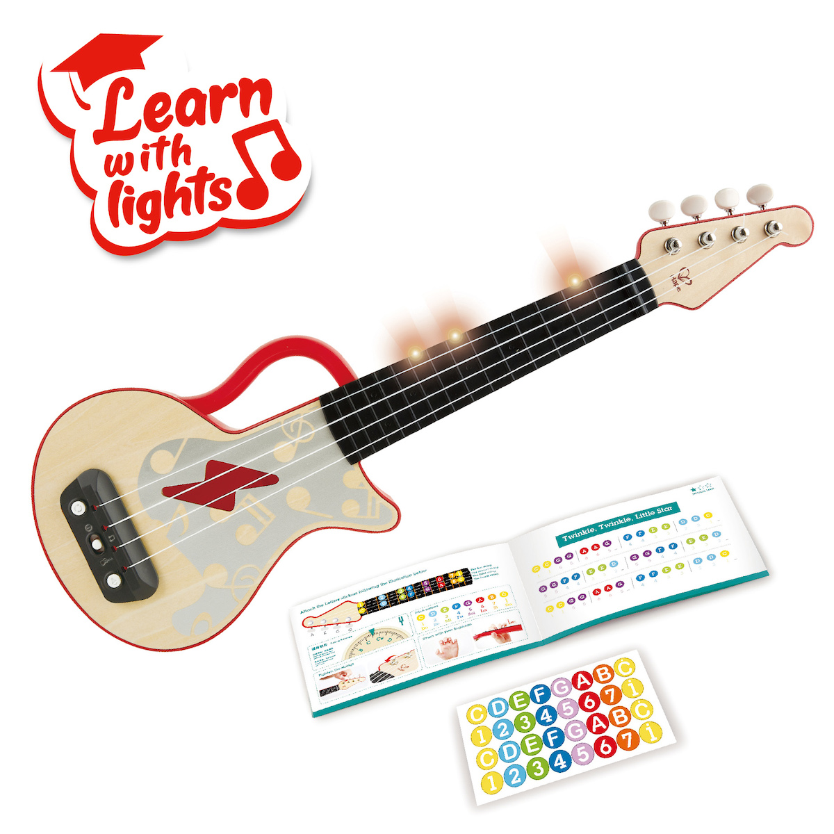 Elektrische Lern-Ukulele Hape rot