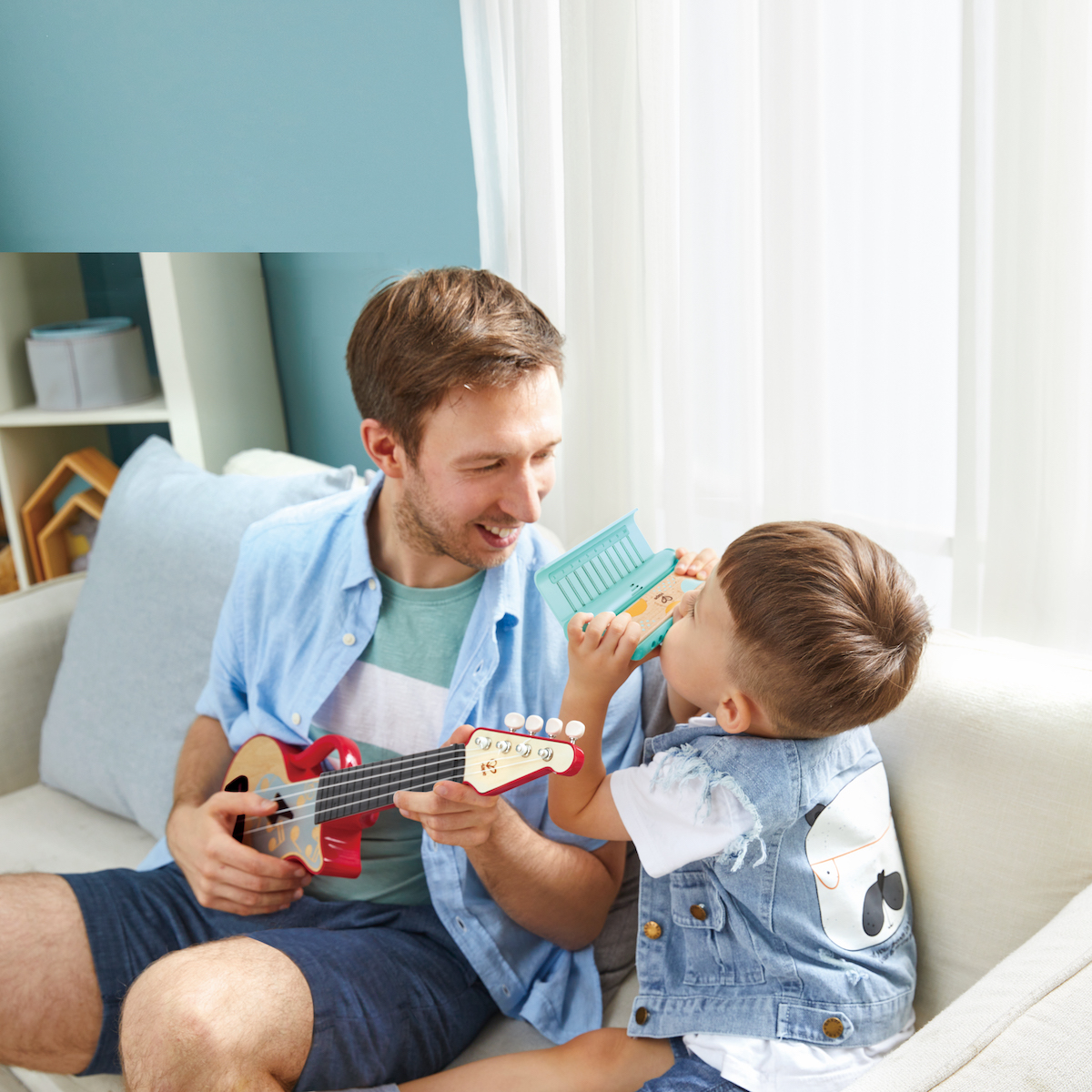 Elektrische Lern-Ukulele Hape rot