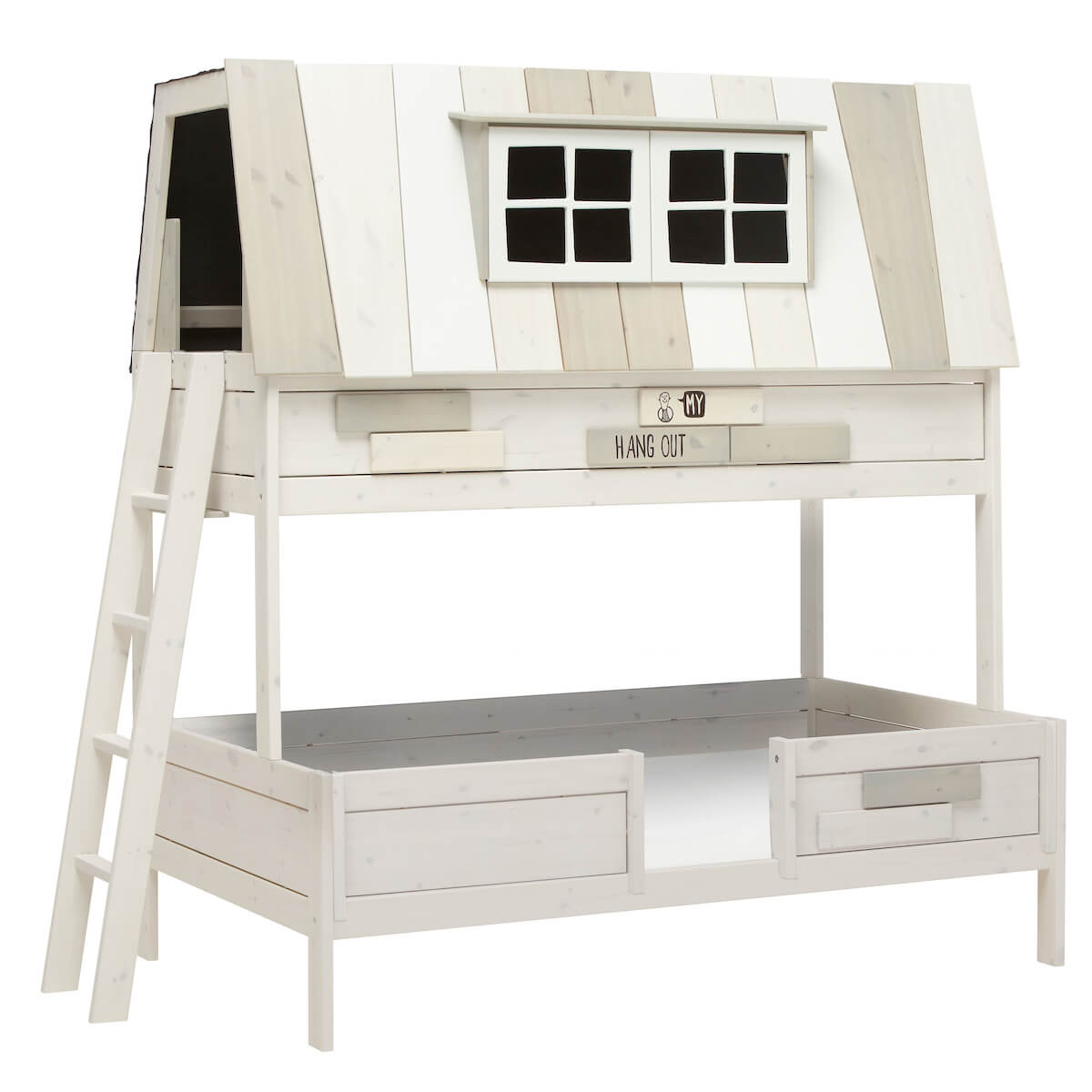 Etagenbett 140x200cm Außenleiter Lattenrost LUXE HANGOUT Lifetime whitewash