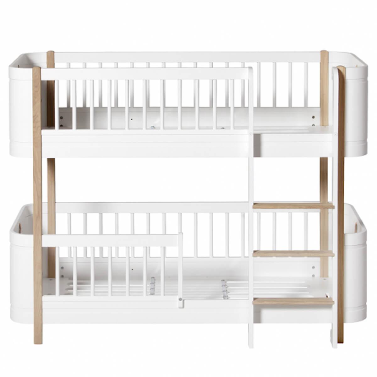 Etagenbett 68x162cm WOOD MINI+ Oliver Furniture Weiß-Eiche