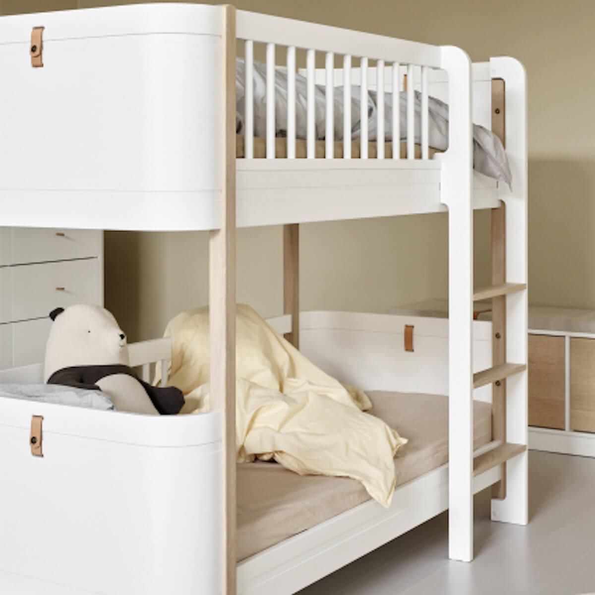 Etagenbett 68x162cm WOOD MINI+ Oliver Furniture Weiß-Eiche