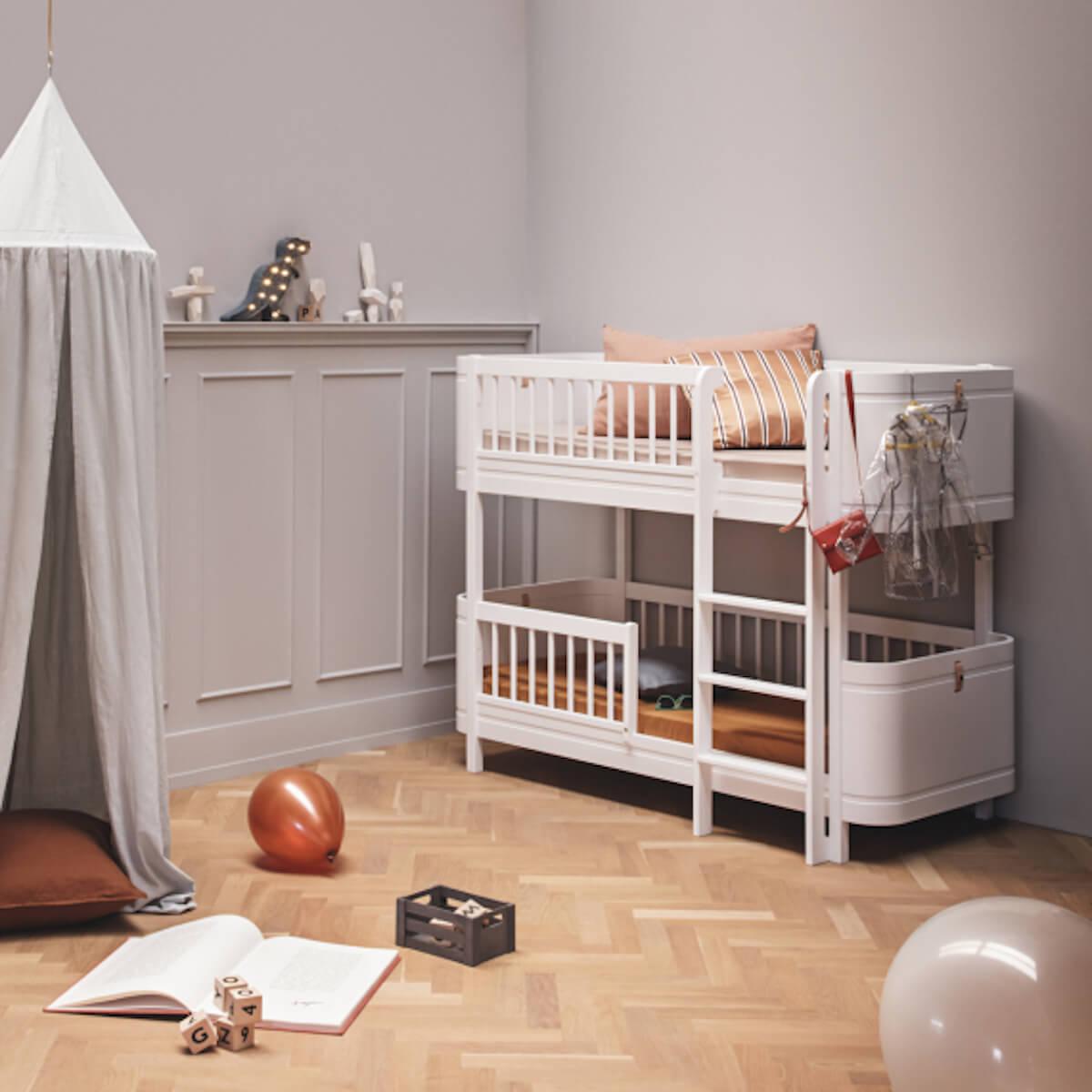 Etagenbett 68x162cm WOOD MINI+ Oliver Furniture Weiß