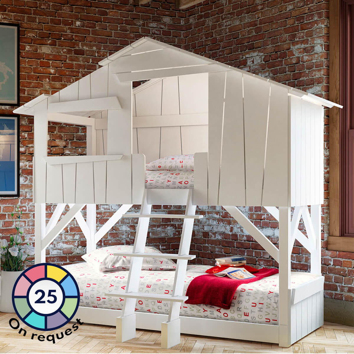 Etagenbett 90x190cm CABANE Mathy by Bols weiß