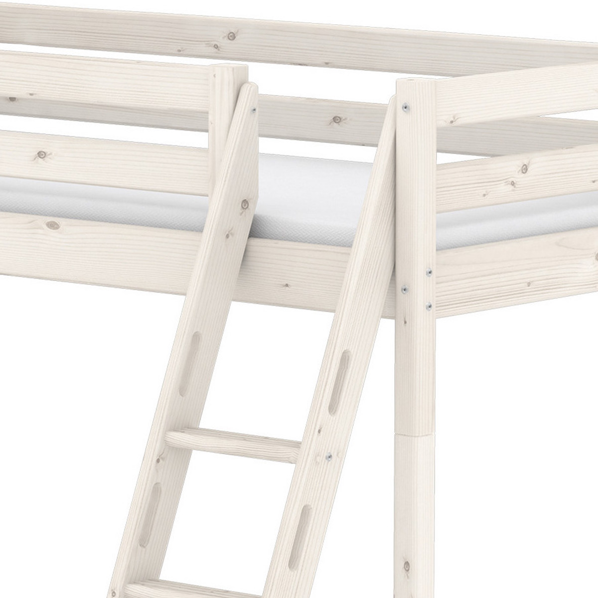 Etagenbett 90x200cm/140x200cm geneigte Leiter CLASSIC Flexa white wash
