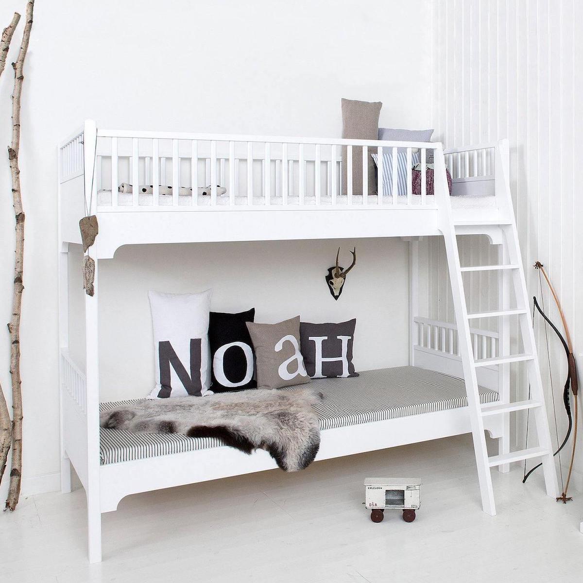 Etagenbett 90x200cm geneigte Leiter SEASIDE CLASSIC Oliver Furniture weiß