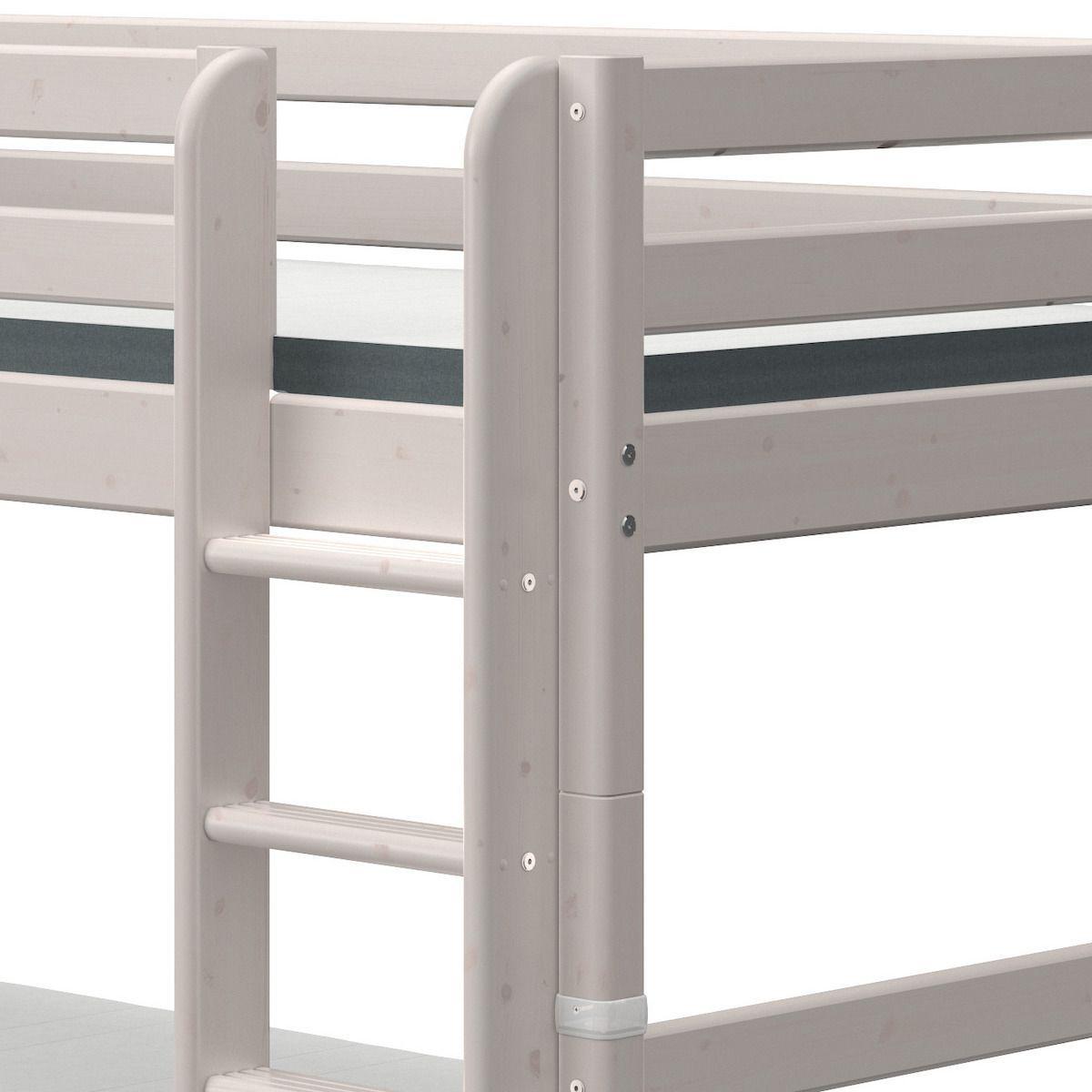 Etagenbett 90x200cm gerade Leiter 2 Schubladen CLASSIC grey washed