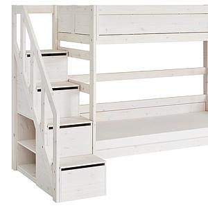 Etagenbett 90x200cm Treppe Lifetime whitewash