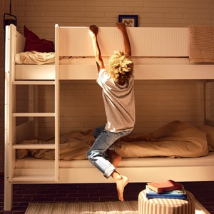 Etagenbett 90x200cm WHITE Flexa Safety rail w Grooves F.Wht.