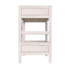 Etagenbett + gerade Leiter + Deluxe Lattenrost 90x200cm Lifetime whitewash